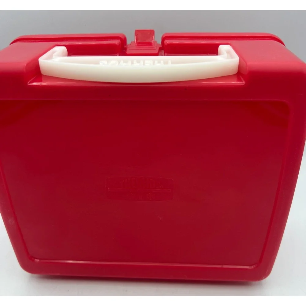 Thermos Dr Seuss Cat in the Hat Lunch Box Red Plastic Kids School Case Vintage